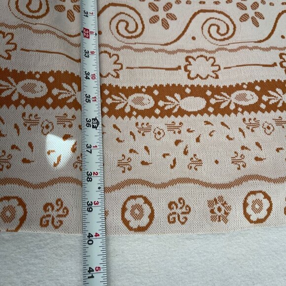 Vintage 1960s Short Sleeve Pineapple Floral Knee Length Shift Dress Zip Women M - Picture 7 of 8